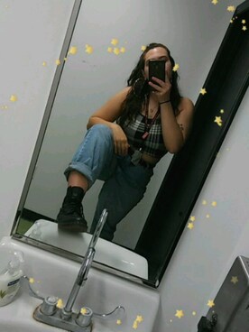 「plaid」｜「アイテム（ブーツ）」を使った、Grace Lopezさん（レディース・170cm）の春コーディネート