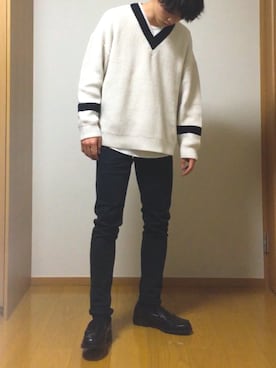 「リドム」｜「アイテム（レッグウェア）」を使った、きりやま（相互）さん（メンズ・171cm）の冬コーディネート