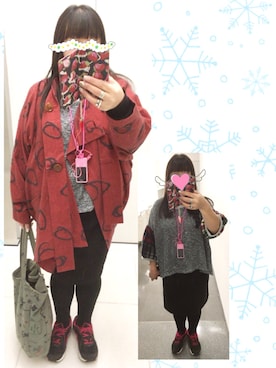 「AS KNOW AS」｜「アイテム（その他アウター）」を使った、奈々さん（レディース・162cm）の冬コーディネート