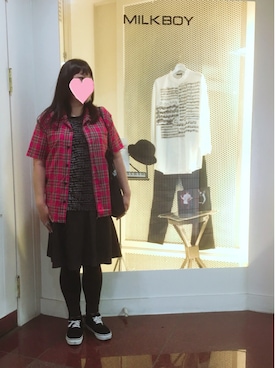 「タータンチェック」｜奈々さん（レディース・162cm）の夏コーディネート