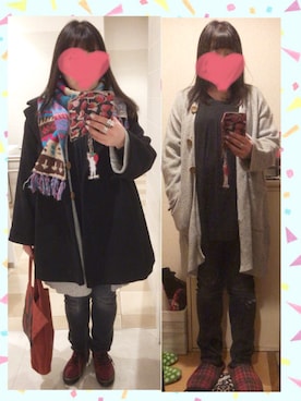 「OZONE COMMUNITY（オゾンコミュニティ）のアイテム（ジャケット/アウター）」を使った、奈々さん（レディース・162cm）の冬コーディネート