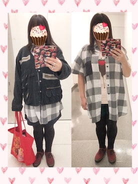 「MILKBOY」｜「アイテム（その他アウター）」を使った、奈々さん（レディース・162cm）の春コーディネート