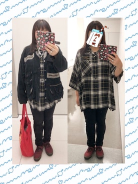 「MILKBOY」｜「アイテム（その他アウター）」を使った、奈々さん（レディース・162cm）の秋コーディネート