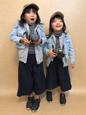 「Right-on（ライトオン）のアイテム（デニムジャケット）」を使った、Keisukeさん（キッズ・120cm）の秋コーディネート