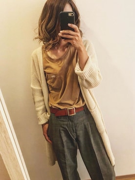 「NETSTAR（ネットスター）のアイテム（カーディガン/ボレロ）」を使った、shizuka.ykさん（レディース・165cm）の春コーディネート