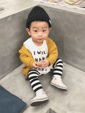 「ZARA KIDSのアイテム（ブルゾン）」を使った、tasuku★さん（キッズ・80cm）の春コーディネート