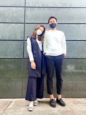 「カップルコーデ」｜「アイテム（その他アウター）」を使った、akariiiiiiiiiiaさん（レディース・163cm）の春コーディネート