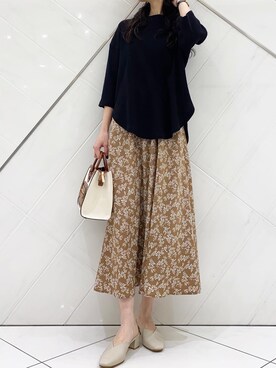 「URBAN RESEARCH DOORS（アーバンリサーチドアーズ）の小花柄ギャザーフレアスカート（スカート）」を使った、AI.Uさん（レディース・168cm）の春コーディネート