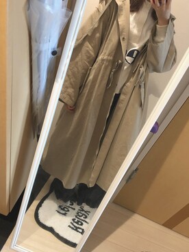 「KBF（ケイビーエフ）のBIGフーディコート（その他アウター）」を使った、(　˙🐽˙　)さん（レディース・153cm）の春コーディネート