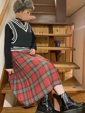 「フライトハット」｜おはなさん（レディース・160cm）の冬コーディネート