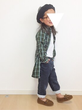 「abcd（ナシ）のアイテム（ワンピース/ドレス）」を使った、mikiさん（キッズ・100cm）の春コーディネート