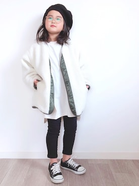 「TONE SELECT GOODS（トーンセレクトグッズ）のアイテム」を使った、mikiさん（キッズ・120cm）の冬コーディネート