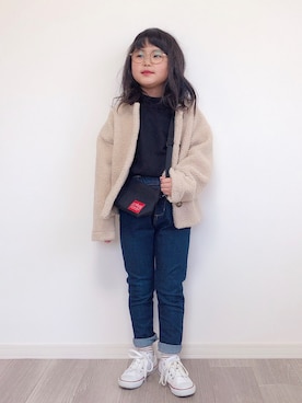 「LACEEQ（ラシーク）のアイテム」を使った、mikiさん（キッズ・120cm）の冬コーディネート