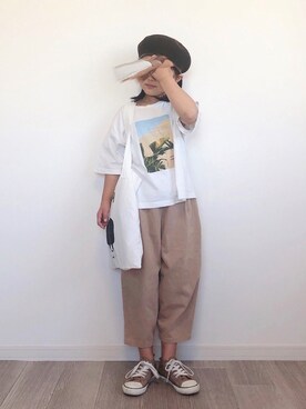 「CIAOPANIC TYPY（チャオパニックティピー）のアイテム（ハンチング/ベレー帽）」を使った、mikiさん（キッズ・123cm）の秋コーディネート