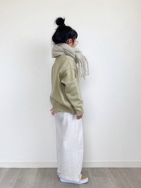 「アイテム（ストール/ショール）」を使った、mikiさん（キッズ・123cm）の秋コーディネート