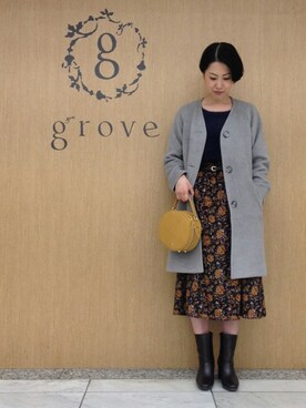 「grove（グローブ）のアイテム（その他アウター）」を使った、groveさん（レディース・166cm）の冬コーディネート