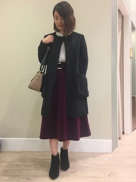 「grove（グローブ）のアイテム（その他アウター）」を使った、groveさん（レディース・154cm）の冬コーディネート