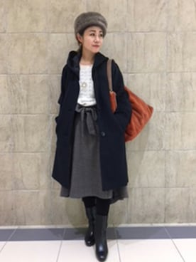 「grove（グローブ）のアイテム（その他アウター）」を使った、groveさん（レディース・154cm）の冬コーディネート