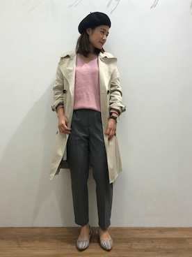 「grove（グローブ）のアイテム（トレンチコート）」を使った、groveさん（レディース・161cm）の冬コーディネート