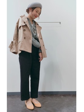 「grove（グローブ）のアイテム（トレンチコート）」を使った、groveさん（レディース・157cm）の春コーディネート