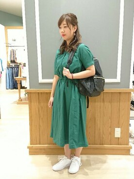 「grove（グローブ）のアイテム（シャツワンピース）」を使った、groveさん（レディース・162cm）の夏コーディネート
