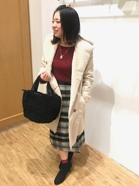 「grove（グローブ）のアイテム（その他アウター）」を使った、groveさん（レディース・153cm）の冬コーディネート