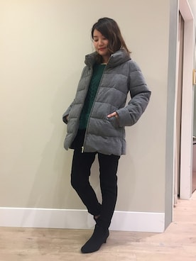 「grove（グローブ）のアイテム（その他アウター）」を使った、groveさん（レディース・154cm）の冬コーディネート