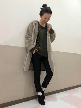 「grove（グローブ）のアイテム（その他アウター）」を使った、groveさん（レディース・157cm）の冬コーディネート