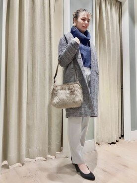 「grove（グローブ）のアイテム（チェスターコート）」を使った、groveさん（レディース・164cm）の冬コーディネート