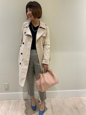 「grove（グローブ）のアイテム（トレンチコート）」を使った、groveさん（レディース・164cm）の冬コーディネート
