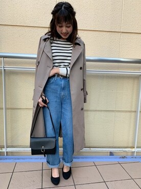 「grove（グローブ）のアイテム（トレンチコート）」を使った、groveさん（レディース・162cm）の春コーディネート