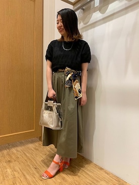 「アイテム（トートバッグ、シルバー系）」を使った、groveさん（レディース・153cm）の夏コーディネート