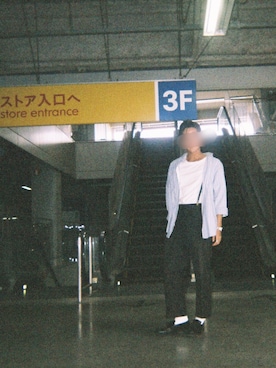 「ラルフローレンシャツ」｜「アイテム（スラックス）」を使った、やすお  と ひかお    さん（メンズ・175cm）の夏コーディネート
