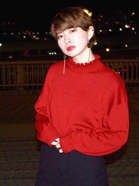 「EGOIST（エゴイスト）のアイテム（アクセサリー）」を使った、カレンさん（レディース・158cm）の冬コーディネート