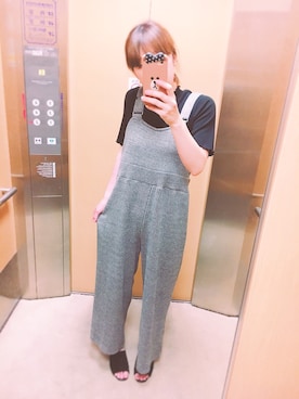 「Omekashi（オメカシ）のアイテム（オールインワン・サロペット）」を使った、きむちまるさん（レディース・156cm）の夏コーディネート