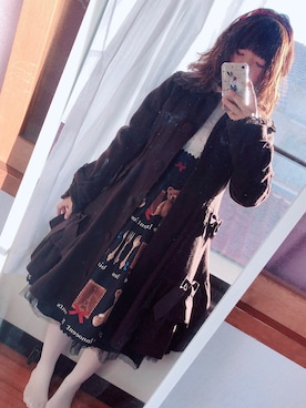 「BABY, THE STARS SHINE BRIGHT」｜「アイテム（その他アウター）」を使った、しましまのさん（レディース・153cm）の冬コーディネート