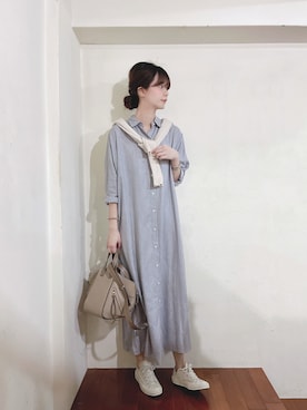 「JOURNAL STANDARD relume（ジャーナルスタンダード　レリューム）のアイテム（シャツワンピース）」を使った、Royka*さん（レディース・170cm）の春コーディネート