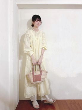 「niko and...（ニコアンド）の2WAYタックワンピース【インスタグラマーコラボ】（ワンピース）」を使った、Royka*さん（レディース・170cm）の夏コーディネート