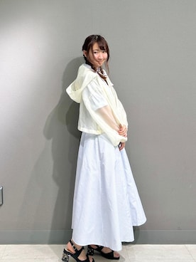 「シャツワンピ」｜「アイテム（ブルゾン）」を使った、りっかさん（レディース・156cm）の春コーディネート