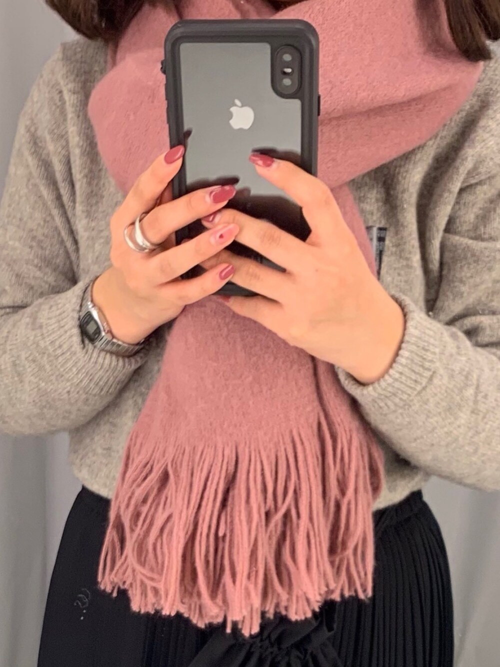 「低身長、モノトーンコーデ、ユニクロ」｜「UNIQLOのアイテム（トップス、グレー系）」を使った、yanagidaさん（レディース・151cm）の春コーディネートの1枚目の写真