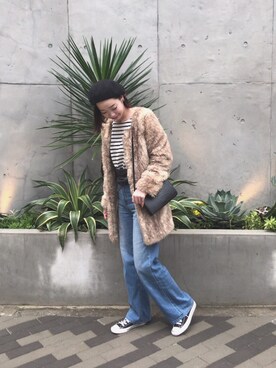 「スプリングSENSEOFPLACE」｜「アイテム（ハンチング/ベレー帽）」を使った、moekaさん（レディース・162cm）の冬コーディネート