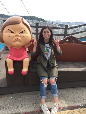 「MACKINTOSH PHILOSOPHY（ﾏｯｷﾝﾄｯｼｭ ﾌｨﾛｿﾌｨｰ）のアイテム（ステンカラーコート）」を使った、mozieさん（レディース・152cm）の夏コーディネート