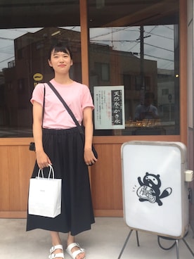 「BASISBROEK（バシスブルック）のアイテム」を使った、mihiroさん（レディース・154cm）の夏コーディネート
