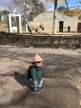 「Keikiii（ケイキィー）のアイテム」を使った、あぢゃさん（キッズ・80cm）の冬コーディネート