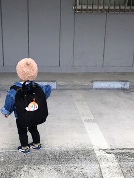 「アイテム（おもちゃ、オレンジ系）」を使った、あぢゃさん（キッズ・80cm）の冬コーディネート