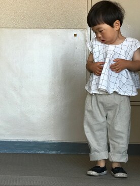 「handmade」｜「アイテム（スリッポン）」を使った、あぢゃさん（キッズ・90cm）の夏コーディネート