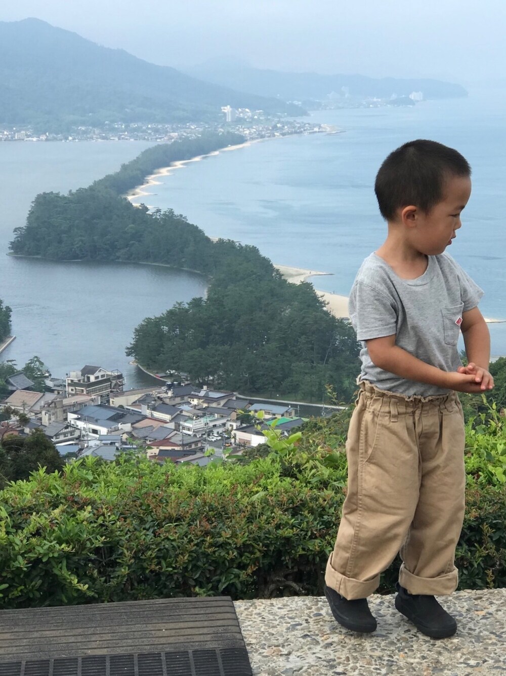 「天橋立、Danton、VANS」｜「天橋立のアイテム（その他、グリーン系）」を使った、あぢゃさん（キッズ・90cm）の夏コーディネートの1枚目の写真