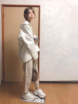 「chocomee（チョコミー）のアイテム（Tシャツ/カットソー）」を使った、756.さん（レディース・158cm）の秋コーディネート