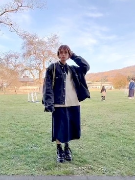 「やっぱりストリートが好き」｜「アイテム（シャツワンピース）」を使った、756.さん（レディース・158cm）の秋コーディネート
