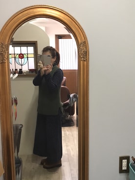 「MURO（ムロ）のアイテム」を使った、Aki さん（レディース・157cm）の冬コーディネート